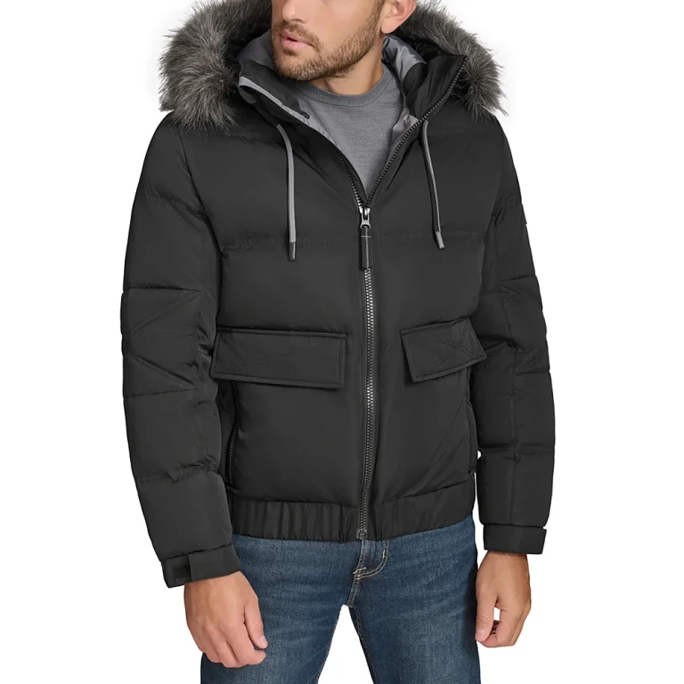 Andrew Marc Lithgow Bomber Jacket with Removable Hood