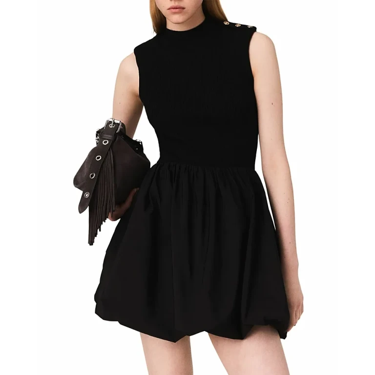 Maje Bubble Hem Mini Dress