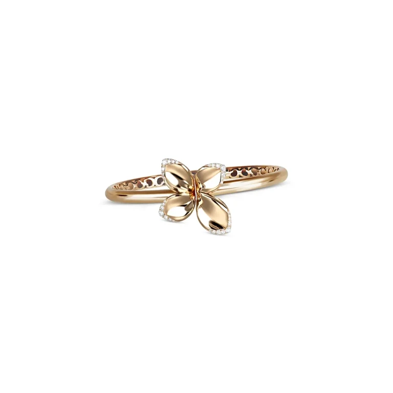 Pasquale Bruni 18K Rose Gold Giardini Segreti Diamond Small Flower Bangle Bracelet