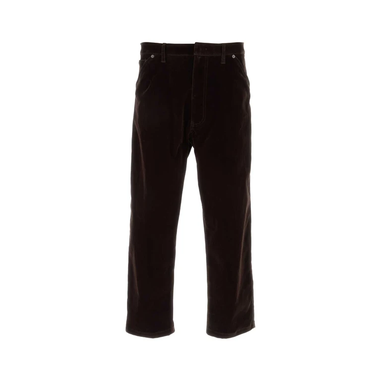 Dark Brown Velvet Denim Pant Darkbrown Pantaloni - Men