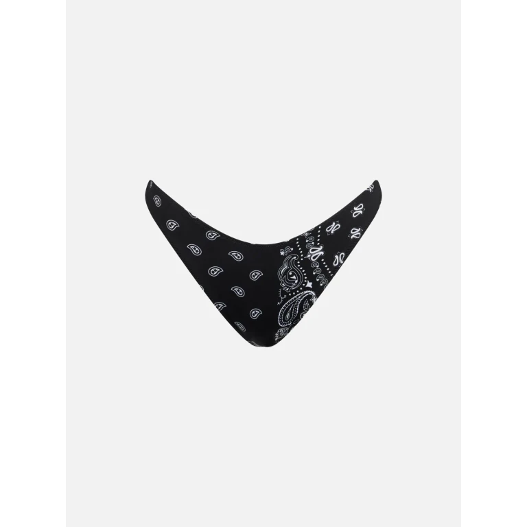 MC2 Saint Barth Black Naomi Cheeky Swim Briefs With Bandana Print