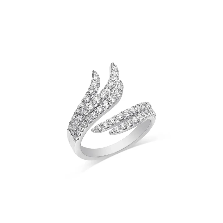 Diamond Bypass Ring in 14K White Gold, 1.0 tcw