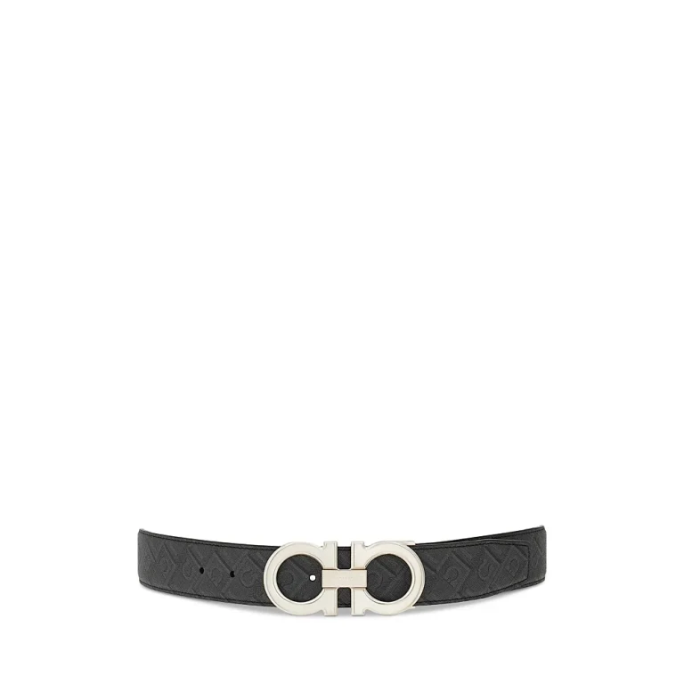 Ferragamo Men's Double Gancini Reversible Leather Belt
