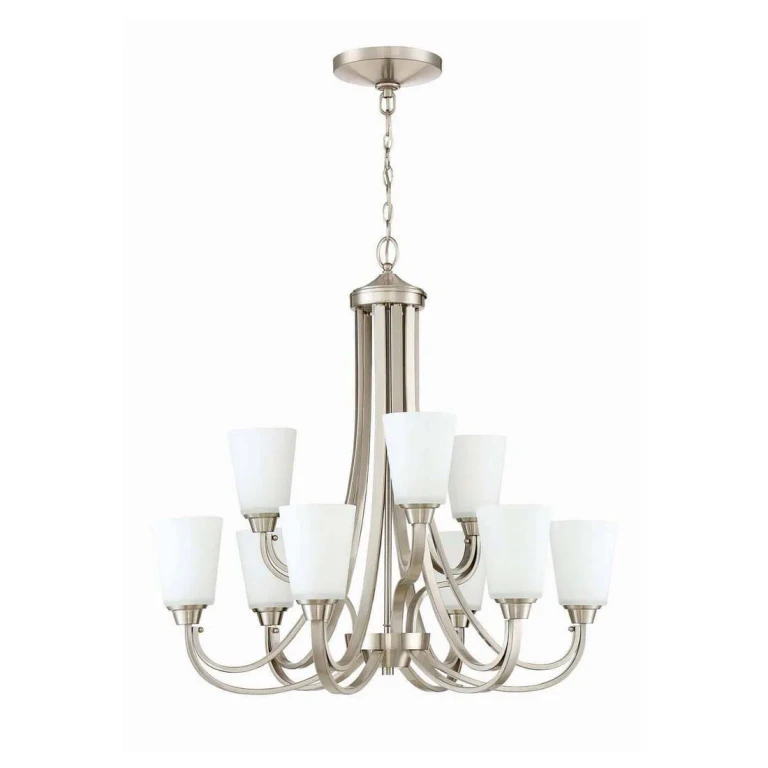 Grace 9-Light Transitional Chandelier in Brushed Polished Nickel