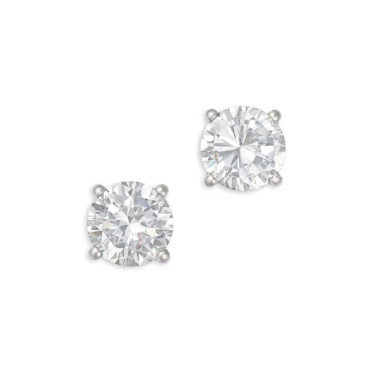 Luxe Collection Certified Lab Grown Diamond Hidden Halo Stud Earrings in Platinum White, 5.0 tcw
