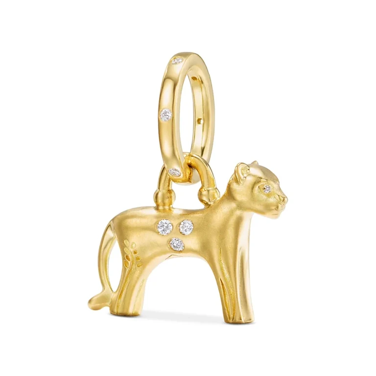Temple St. Clair 18K Yellow Gold Fj Diamond Simba Lion Pendant