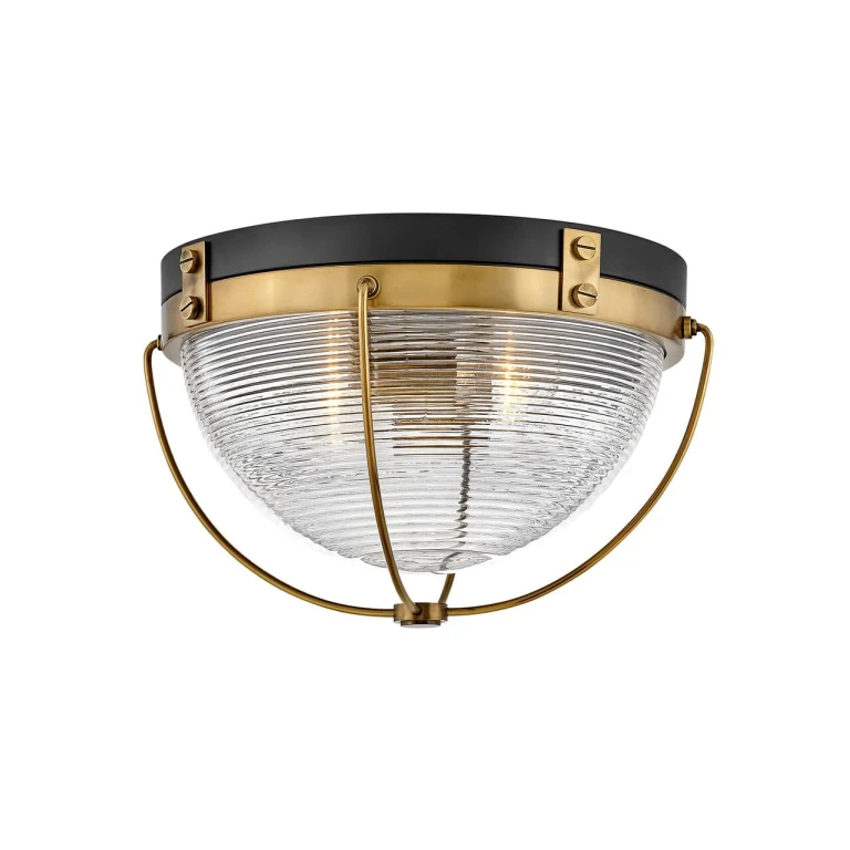 Heritage Brass LED Flush Mount from the Crew Collection