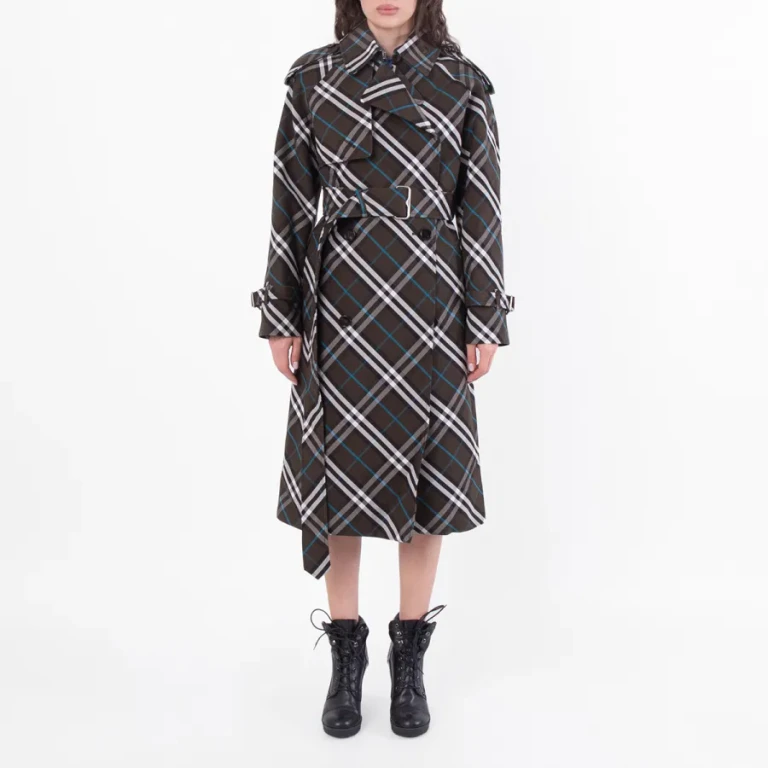 Burberry Snug Check-Print Long Trench Coat