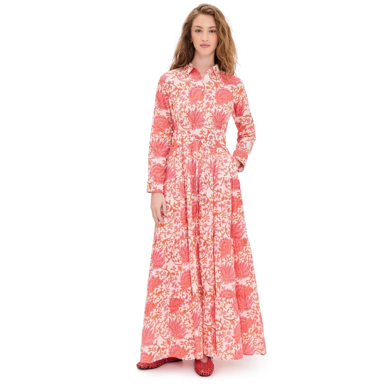 Guadalupe Design Meredith Floral Dress Coral L