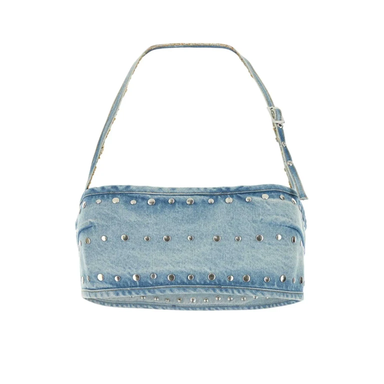 Denim Luna Crop-Top Blue Exterior: Cotton Lyocell Maglie - Women