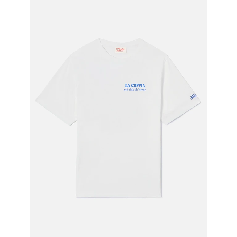 Mc2 Saint Barth White Portland T-Shirt With La Coppia Più Bella Del Mondo Print Special Edition - Men
