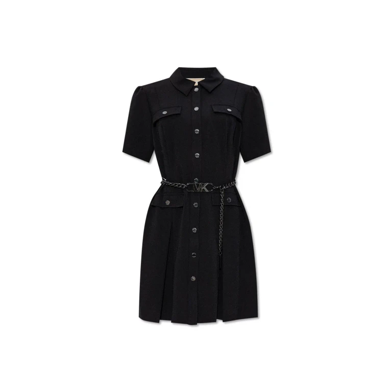 MICHAEL Michael Kors Stretch Crepe Belted Shirtdress