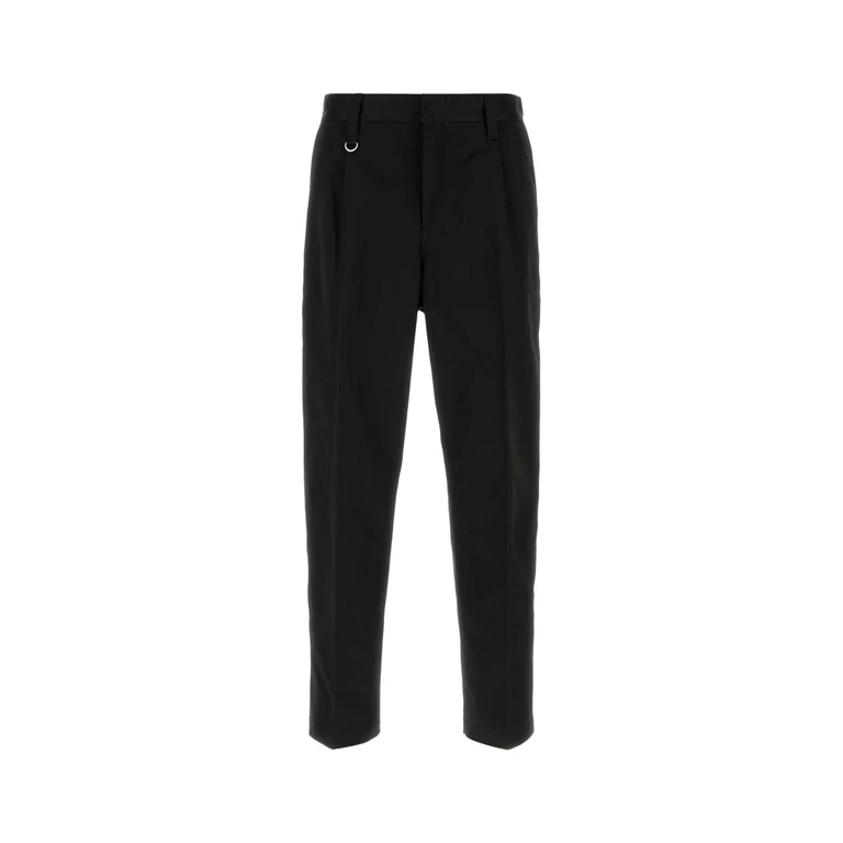Yohji Yamamoto Black Jacquard Pant Exterior: Polyester Cotton Pantaloni - Men