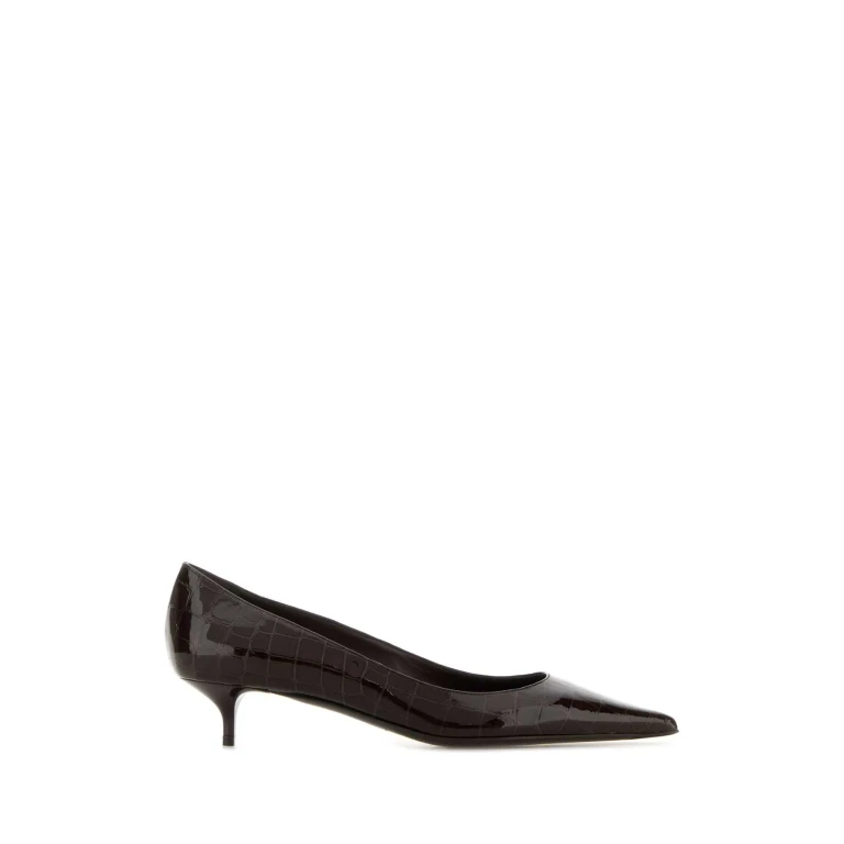 Jimmy Choo Chocolate Leather Amelia Pumps Sambuco Salpa Plastic Metal Scarpe Con Tacco - Women