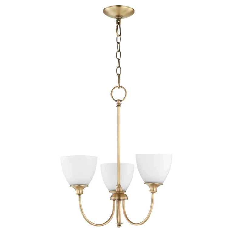Quorum Celeste 3-Light 21" Transitional Chandelier in Aged Brass