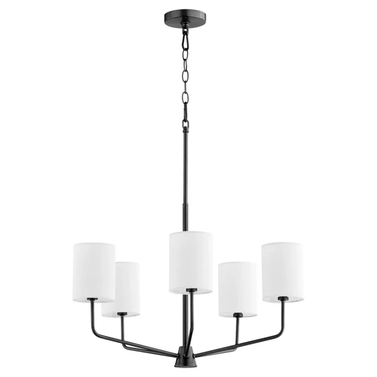 Matte Black Five Light Chandelier from the Harmony Collection