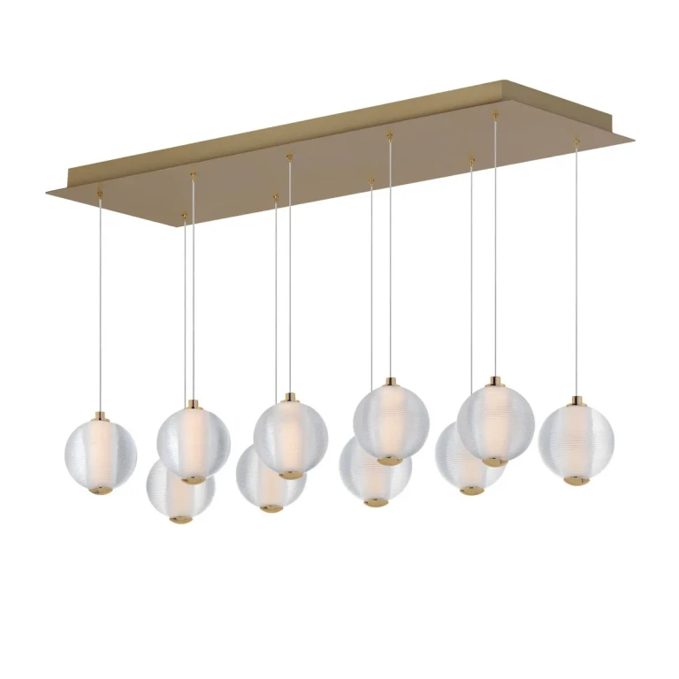 Gold LED Linear Pendant from the Rhythm Collection
