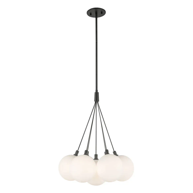 Black Opal Glass LED Chandelier from the Bolla Collection