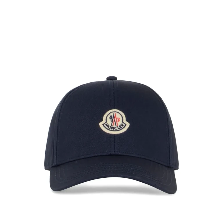 Moncler Kappe aus Baumwoll-Gabardine mit Logo-Patch
