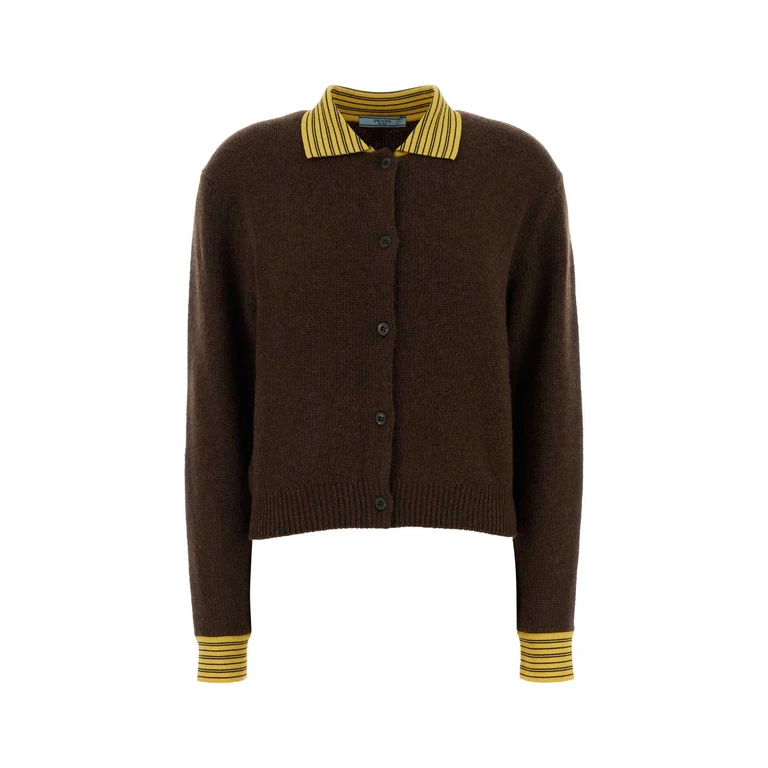 Brown Cashmere Blend Cardigan Cacao Maglieria - Women