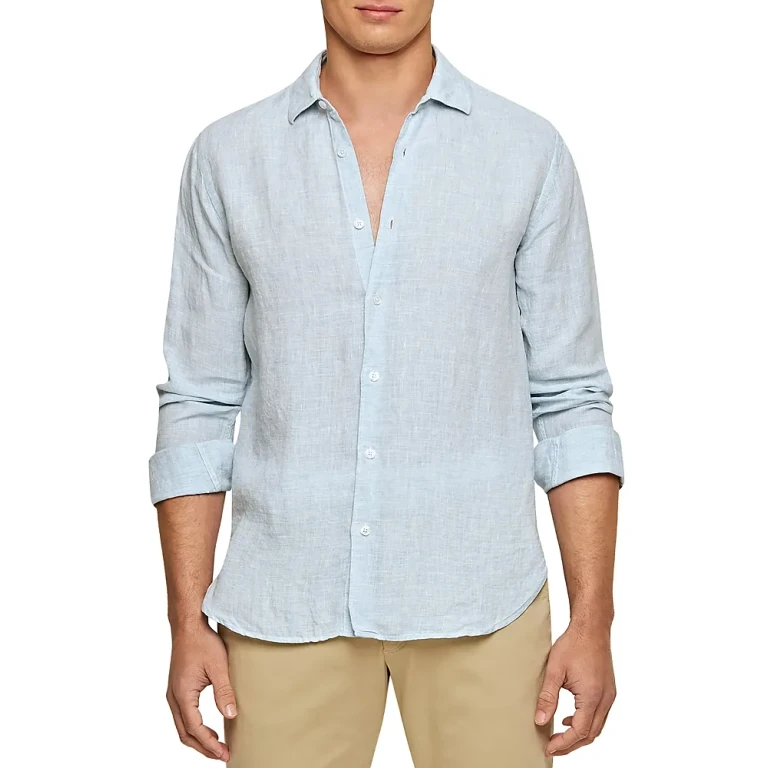 Orlebar Brown Giles Linen Textured Tailored Fit Button Down Shirt