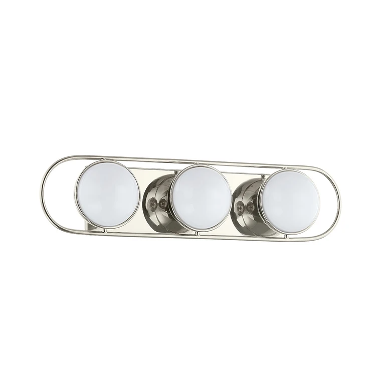 Polished Nickel Three Light Bath and Vanity from the Amy Collection