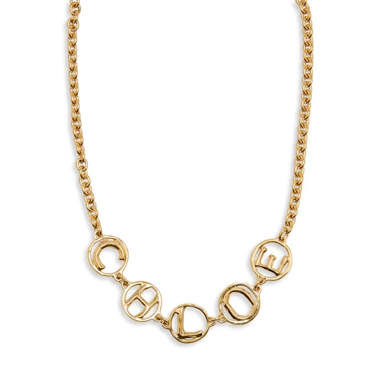 Chloé Gold Metal Chloã Script Chocker