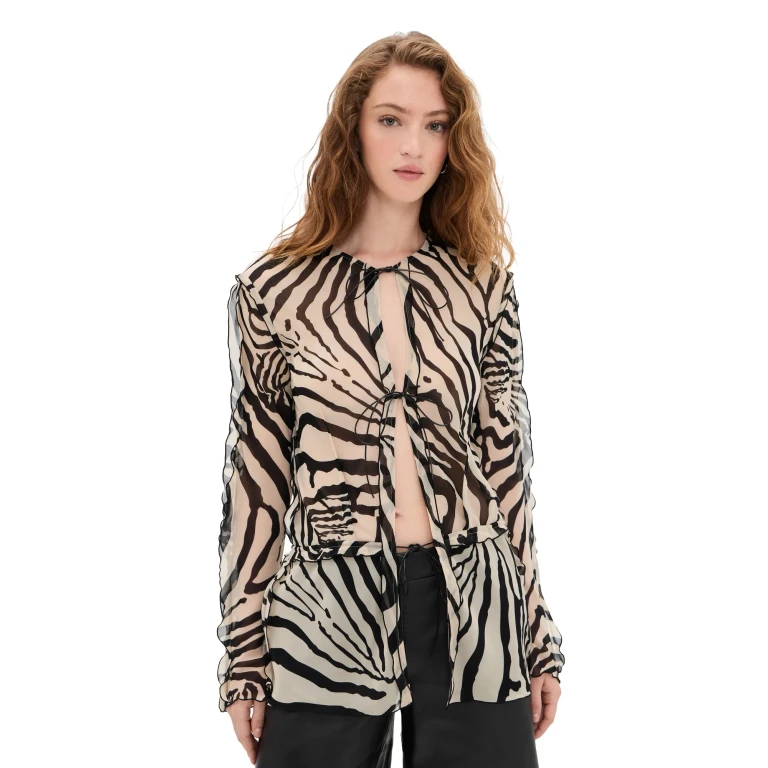 IRO Trecy Blouse Black Wild Print 42