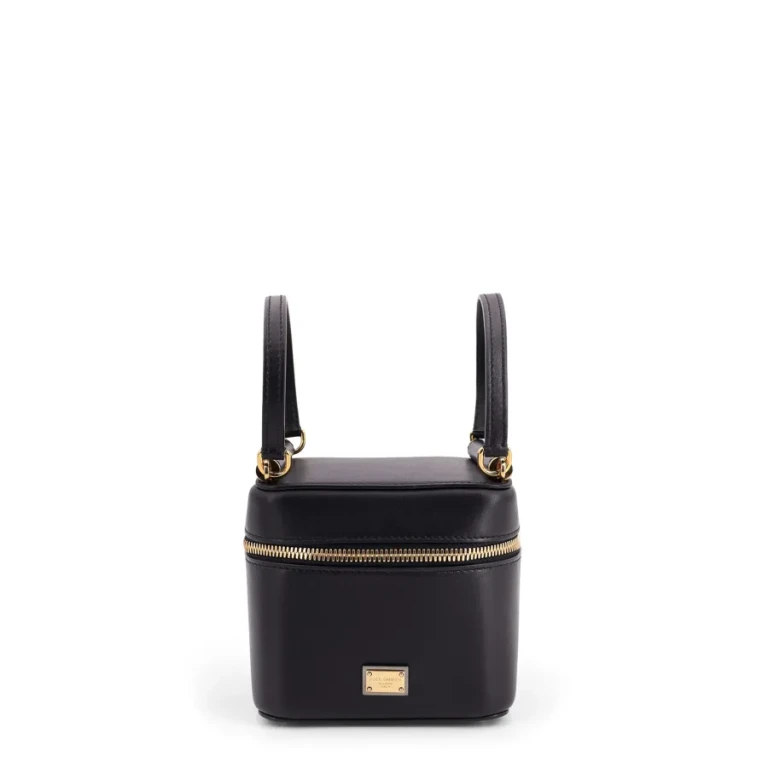 Dolce & Gabbana Black Leather Sicily Cube Handbag