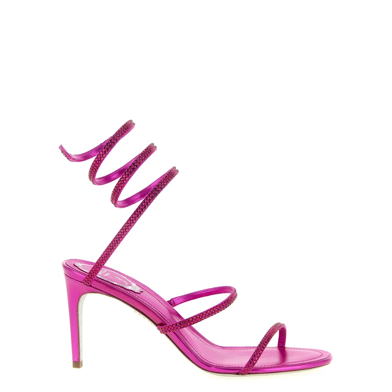 Rene Caovilla Fuchsia Viscose Stiletto Heel Sandals - Women