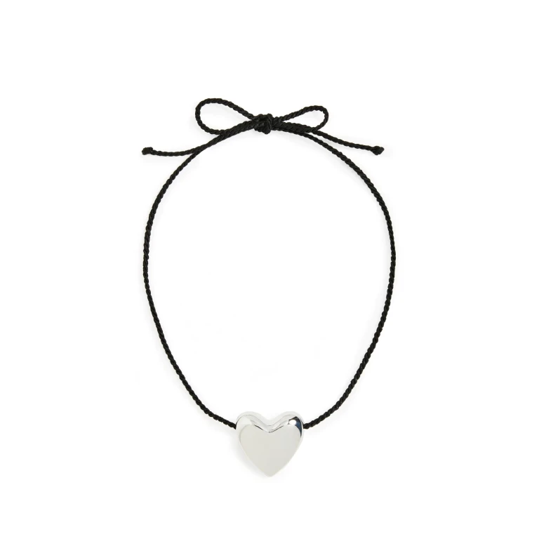 Annika Inez Large Heart Necklace Silver One Size