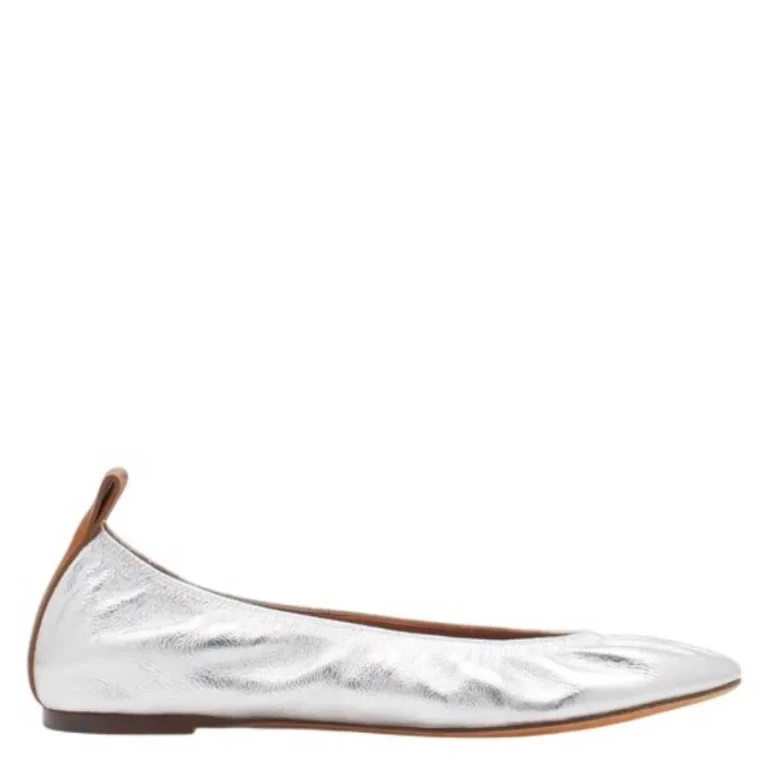 Lanvin Metallic Leather Ballerina Flats