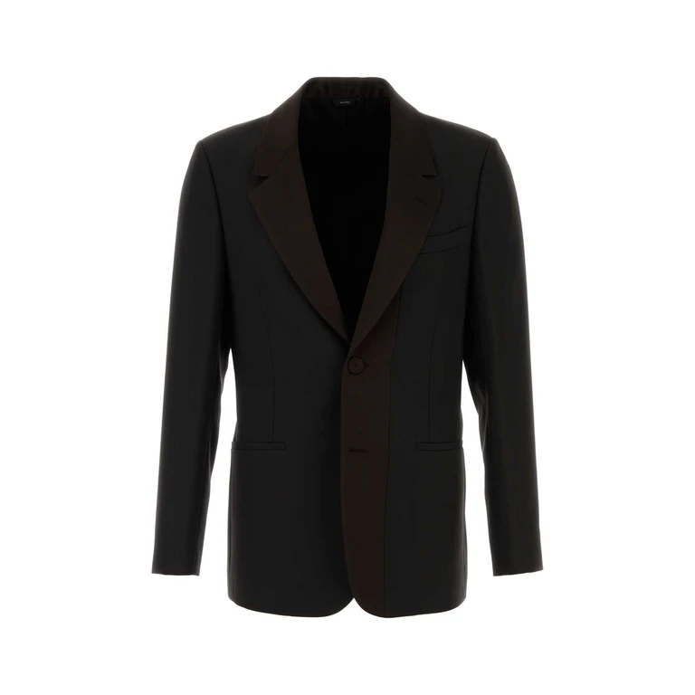 Fendi Dark Brown Gabardine Blazer Caffe Giacche E Gilet - Men