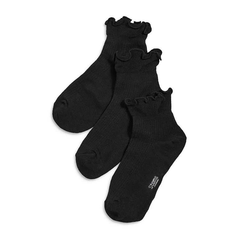 Stems Everyday Classic Ruffled Socks, Pack of 3
