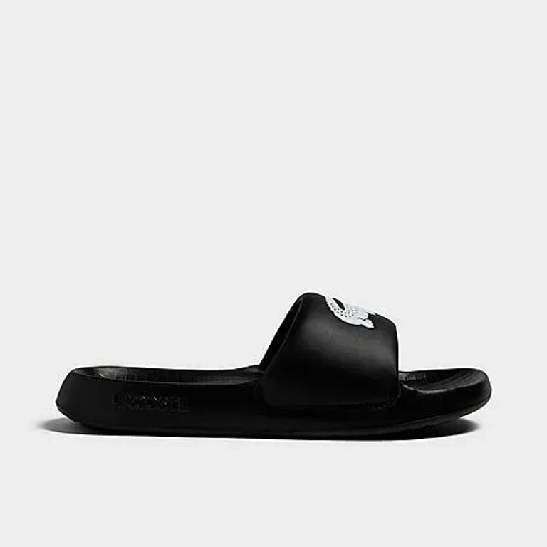 Women's Croco 1.0 Synthetic Slide Sandals in Black/White Size: 5.0