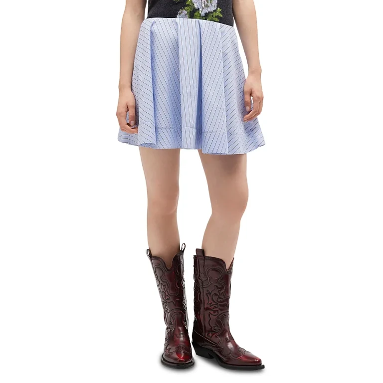 Ganni Striped Mini Circle Skirt