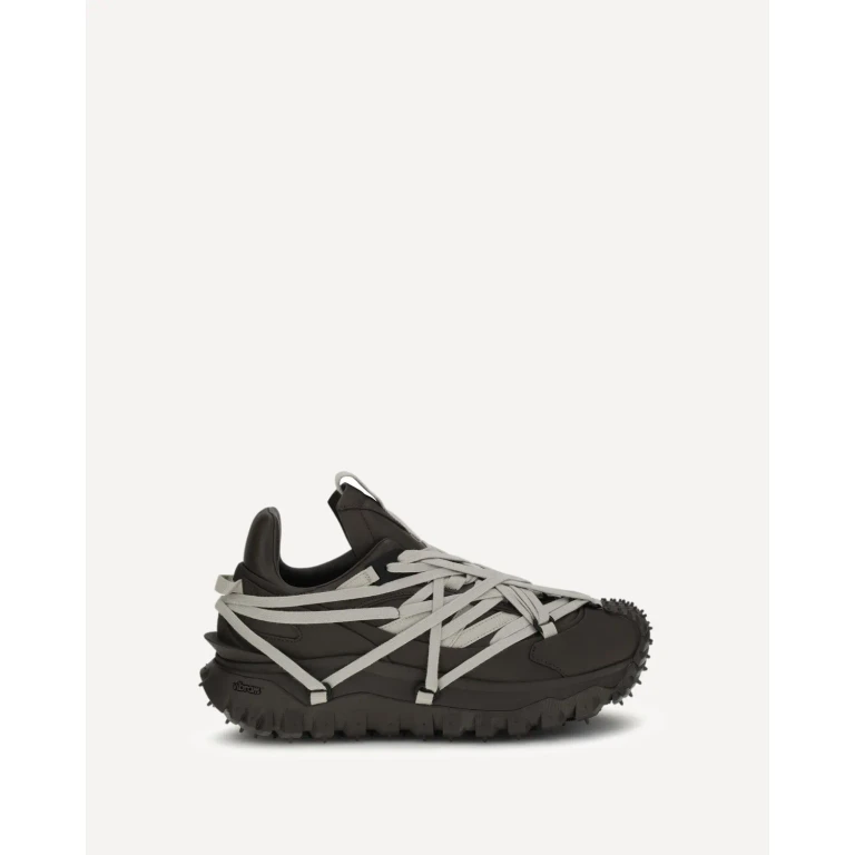 RICK OWENS MONCLER "Trailgrip Megalace" Leather Sneakers