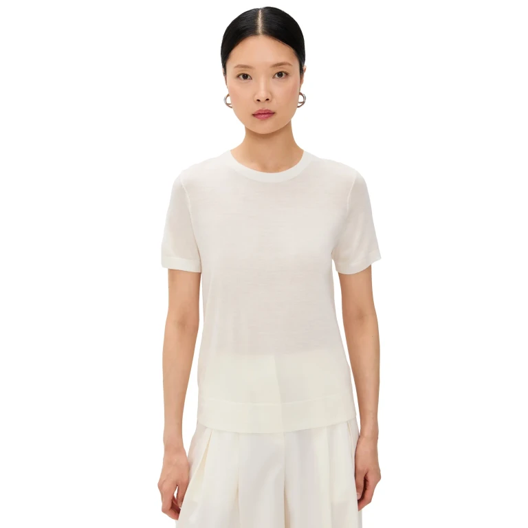 Theory Lightweight Wool Short Sleeve Top