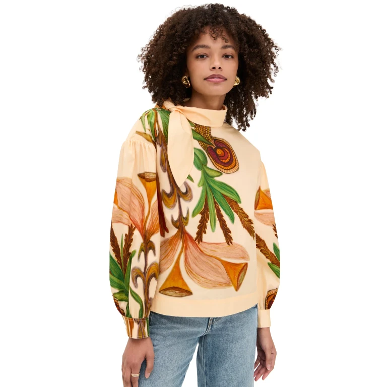 Ulla Johnson Pastel Long Sleeve Silk Blouse Inner Nature 16