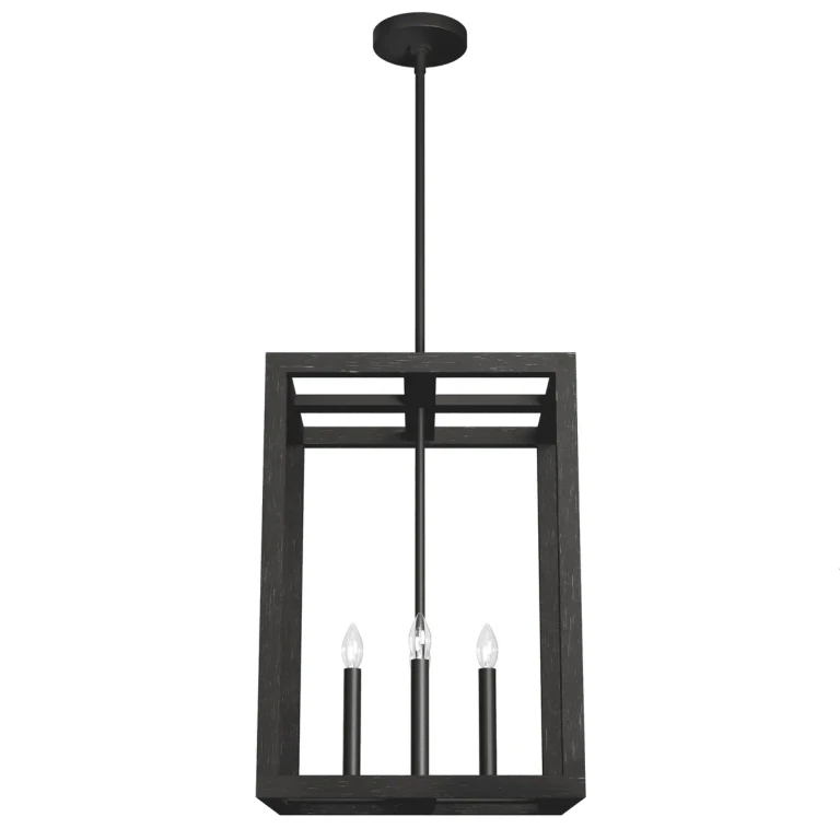 Hunter Squire Manor 4-Light Pendant in Matte Black