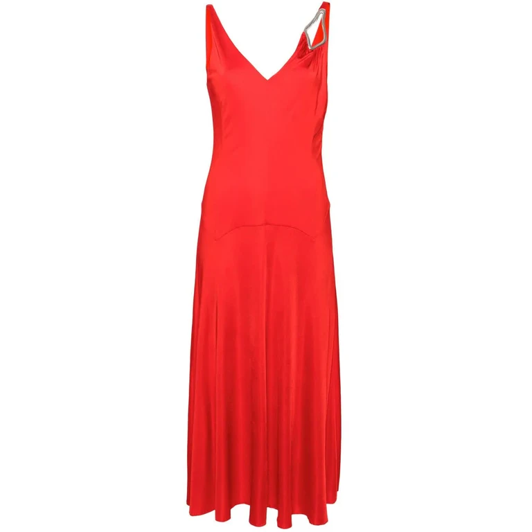 Lanvin Abito Midi A-line Senza Maniche Red - Women