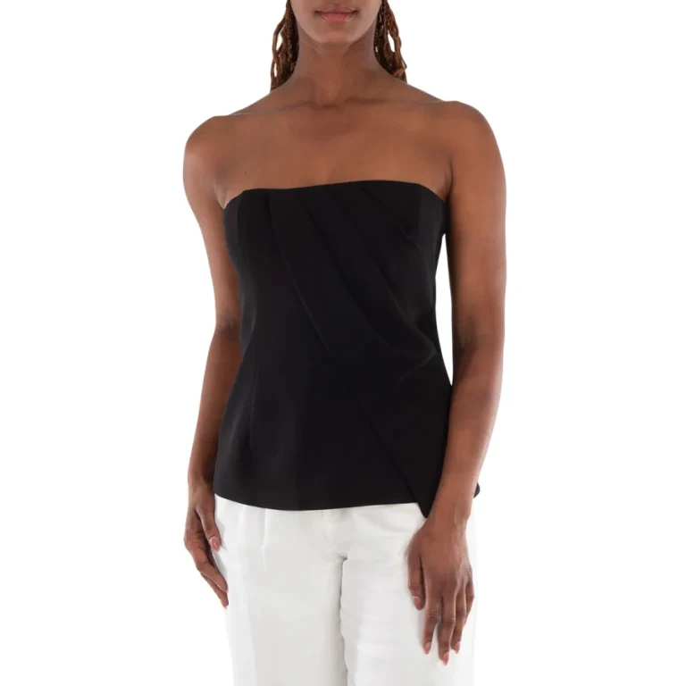 Anine Bing Ladies Black Halle Viscose-Crepe Top