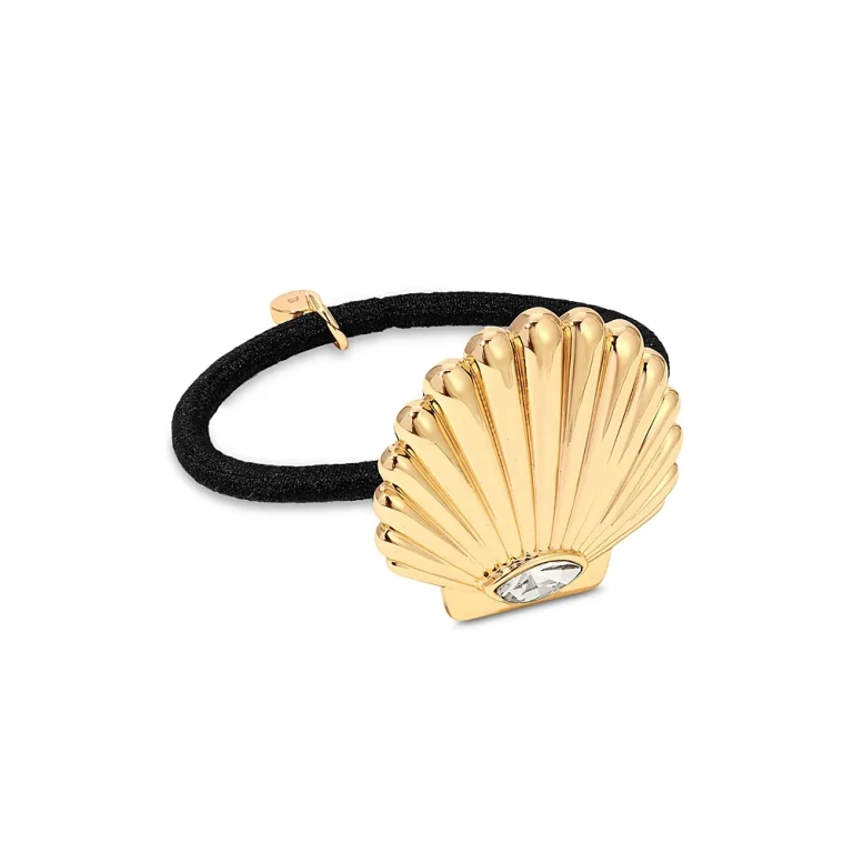 Ettika Santorini Cubic Zirconia Shell Hair Tie