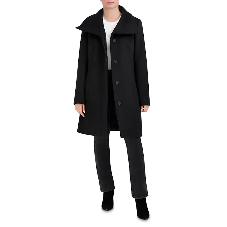 Cole Haan Convertible Collar Button Up Coat
