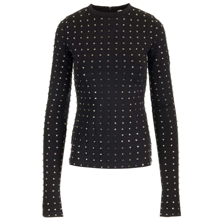 SportMax All-over Embellished Crewneck Top