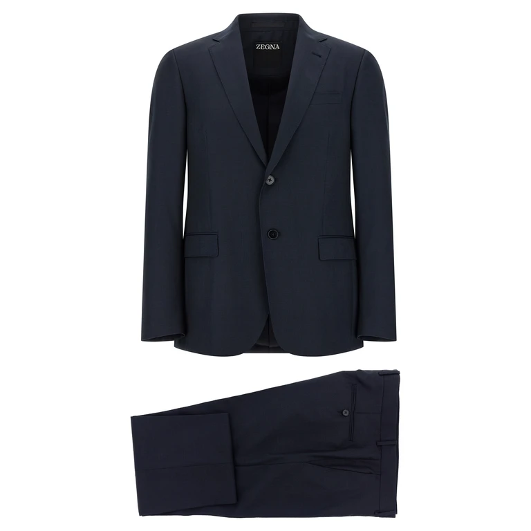 Zegna Blue Wool Two-Piece Suit - Men
