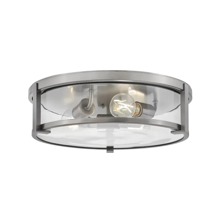 Antique Nickel LED Flush Mount from the Lowell Collection