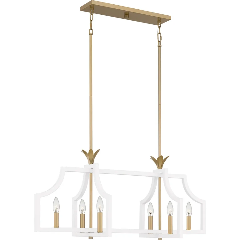 Dusty Lane 6-Light Linear Chandelier in Matte White