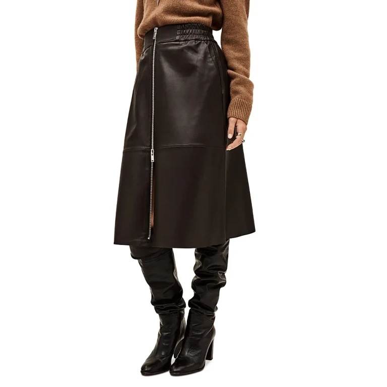 ba & sh Pona Leather Skirt