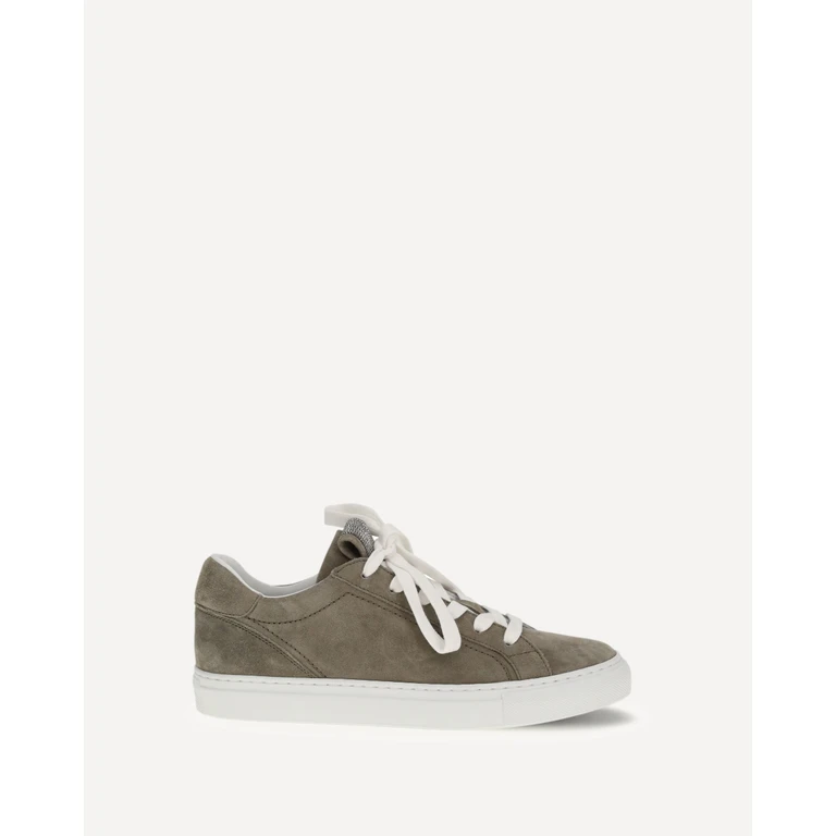 BRUNELLO CUCINELLI Suede Sneakers with Precious Loop Female 36
